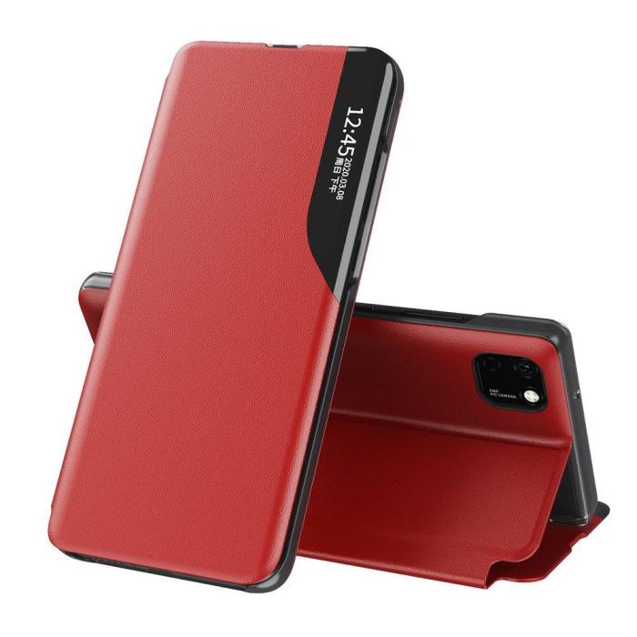 UTGATT1 - Eco Leather View Fodral Huawei Y6p / Honor 9A - Röd