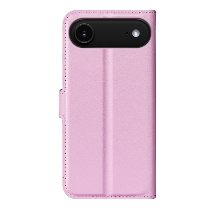 A-One Brand - iPhone 17 Air Plånboksfodral Litchi Texture läder - Rosa