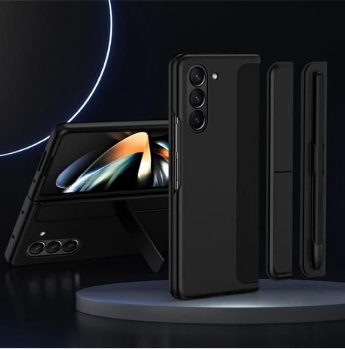 A-One Brand - Galaxy Z Fold 5 Mobilskal Rubberized Kickstand - Svart