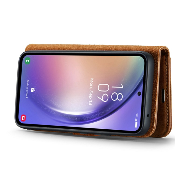 DG.MING - DG.MING Galaxy A54 5G Plånboksfodral Äkta Läder 2in1 - Brun