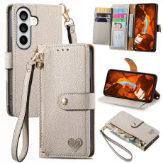 OEM - Pl&aring;nboksfodral f&ouml;r Samsung Galaxy S26 Konstl&auml;der RFID - Beige