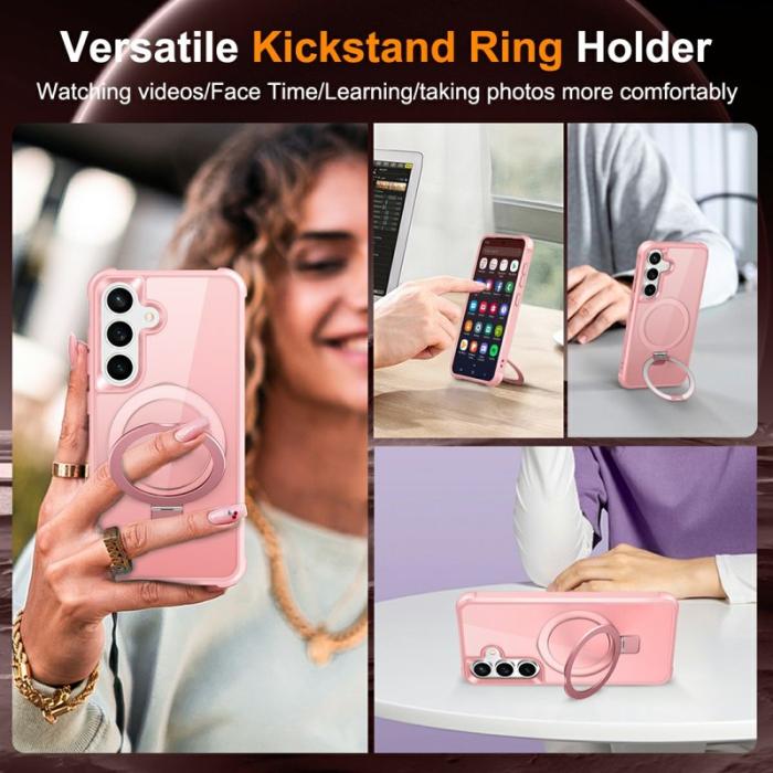 OEM - Mobilskal för Samsung Galaxy S26 Plus Magnetiskt Ringhållare TPU + PC - Rosa