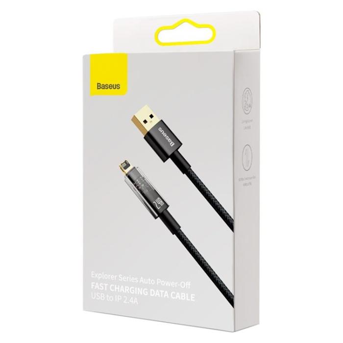BASEUS - Baseus Explorer USB-A till Lightning kabel 1m - Svart