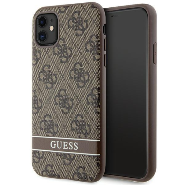 Guess - Guess iPhone 11/XR Mobilskal Stripe - Brun