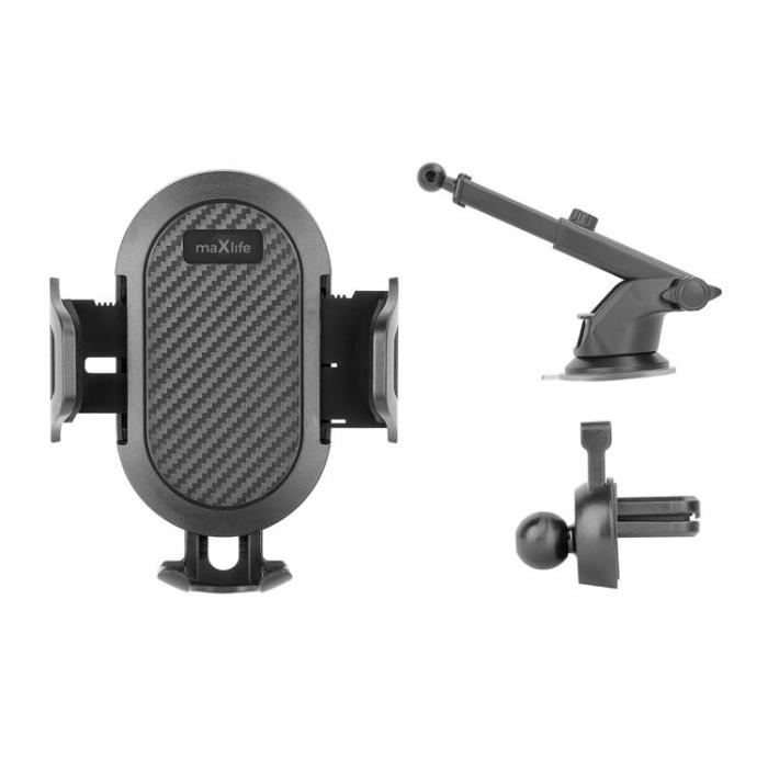 Maxlife - Maxlife Universal Bilhållare till Vindruta och Luftventil MXCH-17 - Svart