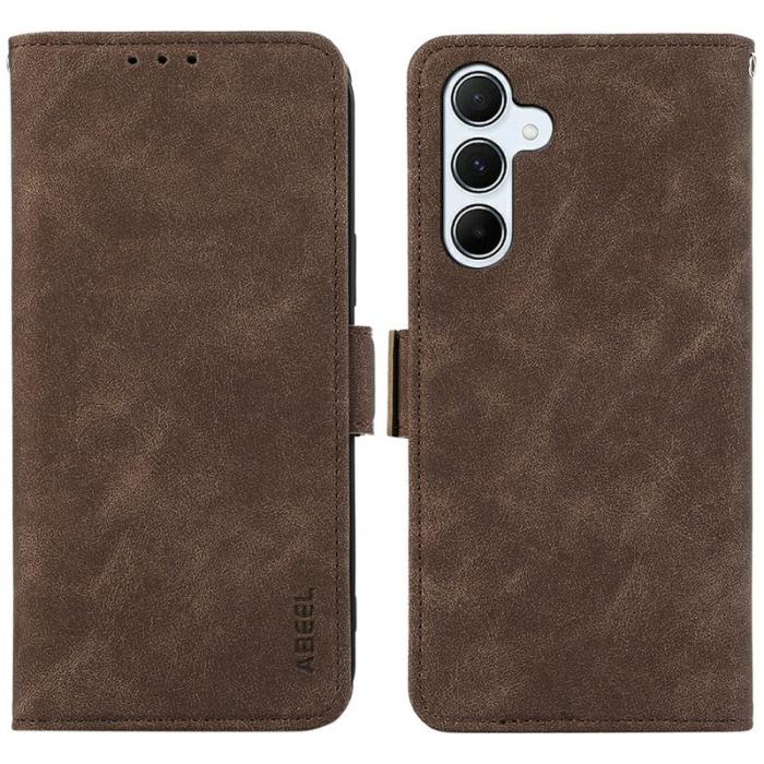 ABEEL - ABEEL Samsung Galaxy A26 5G Plånboksfodral Konstläder Ställ Brun