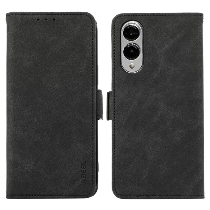 ABEEL - ABEEL Mobilskal till Samsung Galaxy S25 Edge KonstLäder Folio Svart
