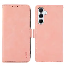ABEEL - ABEEL Samsung Galaxy S25 FE Pl&aring;nboksfodral Konstl&auml;der Folio St&auml;ll - Rosa