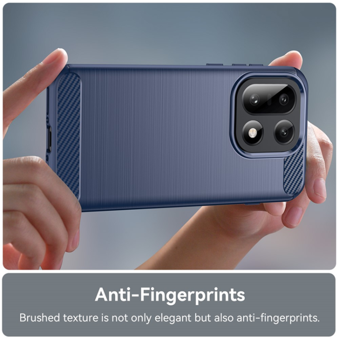 A-One Brand - OnePlus 15 5G Mobilskal Carbon Fiber Texture Brushed - Blå