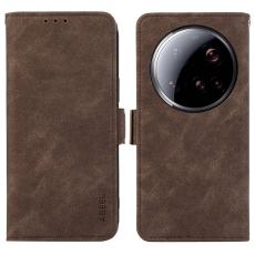 ABEEL - ABEEL Mobilskal till Xiaomi 15 Ultra KonstL&auml;der Folio St&auml;ll Brun