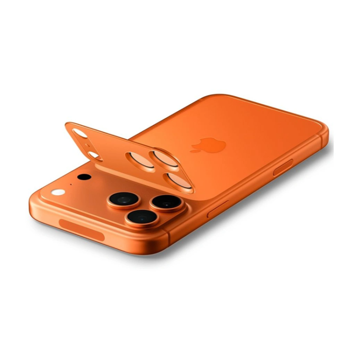 Spigen - Spigen iPhone 17 Pro Härdat Glas Kameraskydd EZ Fit - Orange