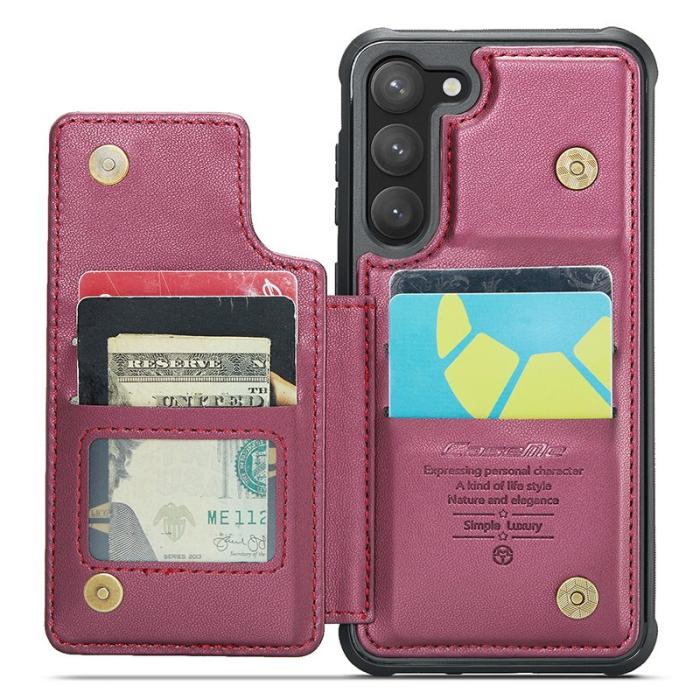 Caseme - CASEME C22 Fodral för Samsung Galaxy S23 i Konstläder - Röd