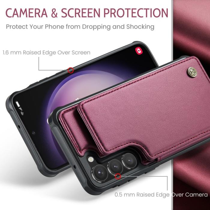 Caseme - CASEME C22 Fodral för Samsung Galaxy S23 i Konstläder - Röd