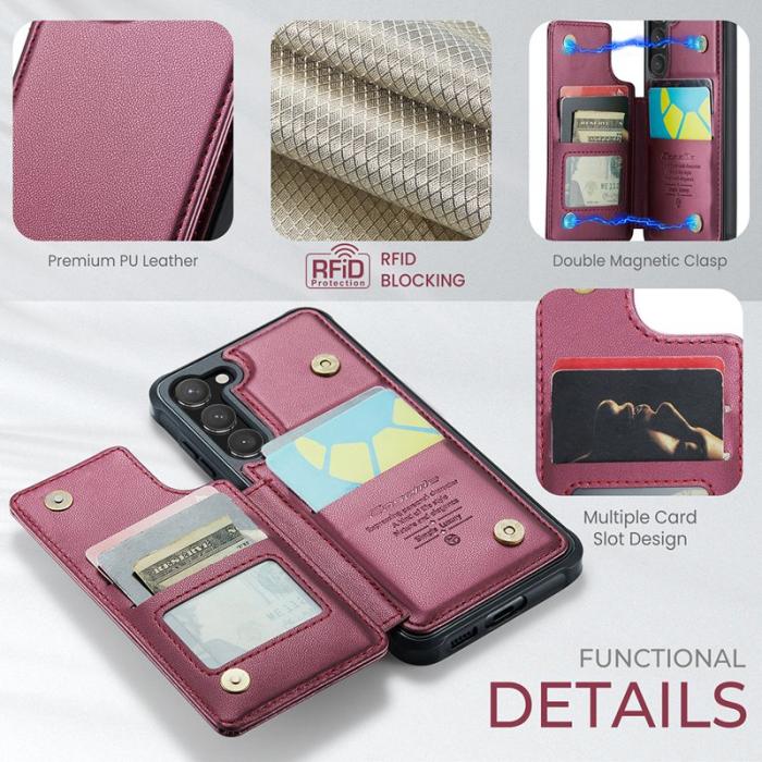 Caseme - CASEME C22 Fodral för Samsung Galaxy S23 i Konstläder - Röd