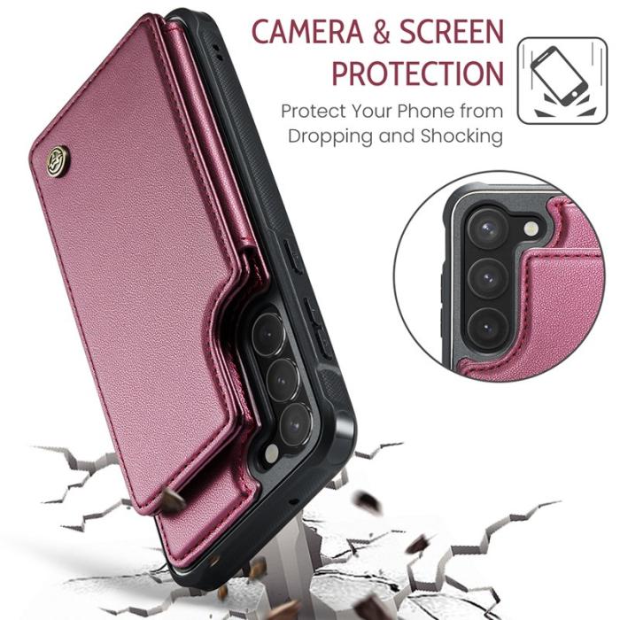 Caseme - CASEME C22 Fodral för Samsung Galaxy S23 i Konstläder - Röd
