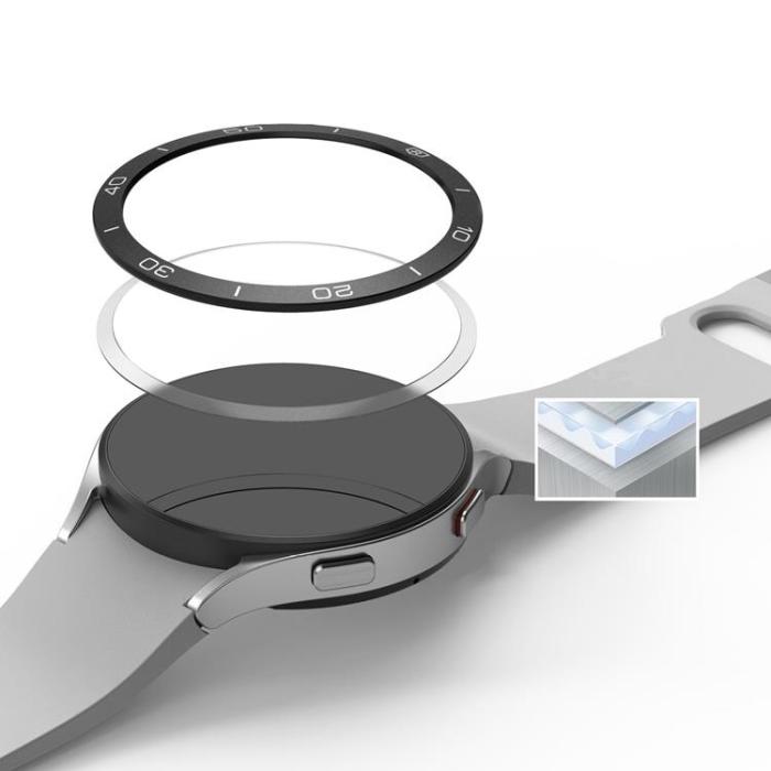 UTGATT5 - Ringke Galaxy Watch 5/4 (44mm) Skal Bezel Styling - Silver