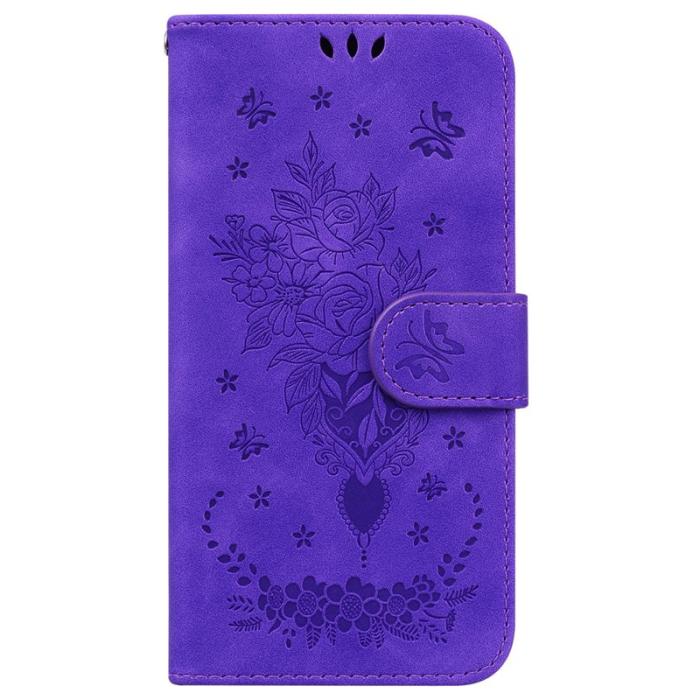 OEM - Samsung Galaxy S26 / S26 Pro Plånboksfodral Konstläder Butterfly Blomma - Lila