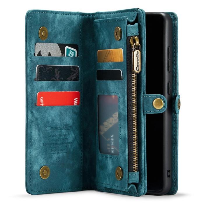 Caseme - CASEME Multi-function Wallet TPU + KonstLäder Mobilskal Blå för S21 FE