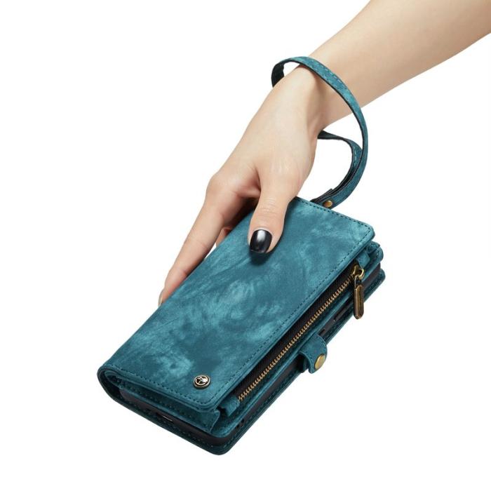 Caseme - CASEME Multi-function Wallet TPU + KonstLäder Mobilskal Blå för S21 FE