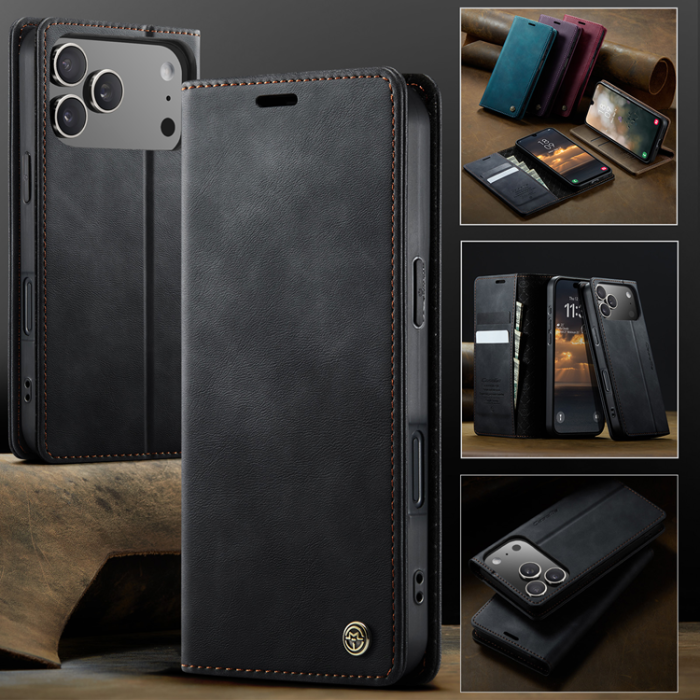 Caseme - Caseme iPhone 17 Pro Plånboksfodral RFID Blocking 033 - Svart