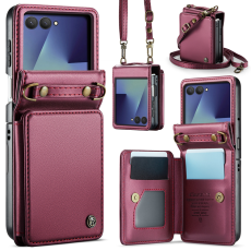Caseme - CASEME Galaxy Z Flip 7 Plånboksfodral RFID Blocking C22 - Röd