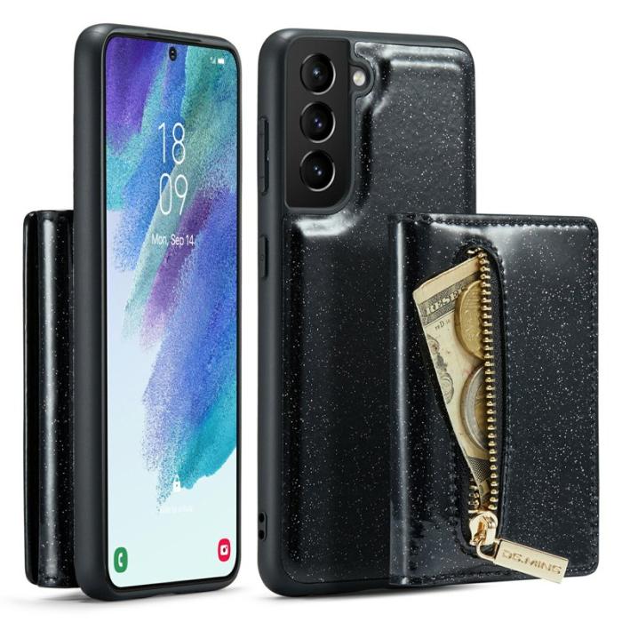 DG.MING - DG.MING M3 Series Konstläder Plånboksfodral för Samsung Galaxy S21 FE 5G Svart