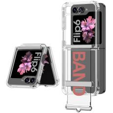 GKK - GKK Samsung Galaxy Z Flip7 FE Fodral Strap Kickstand - Transparent Rosa