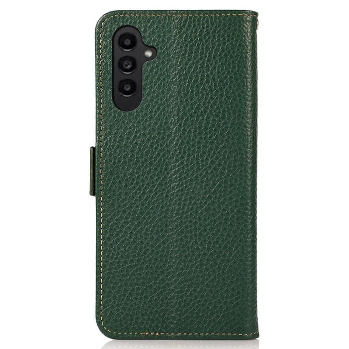 KHAZNEH - KHAZNEH Samsung Galaxy S23 FE Plånboksfodral Äkta läder - Grön