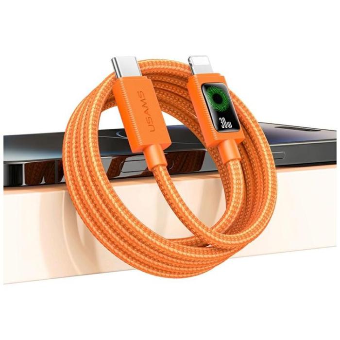 USAMS - USAMS USB-C till Lightning 30W Kabel 1.2m SJ774 - Orange