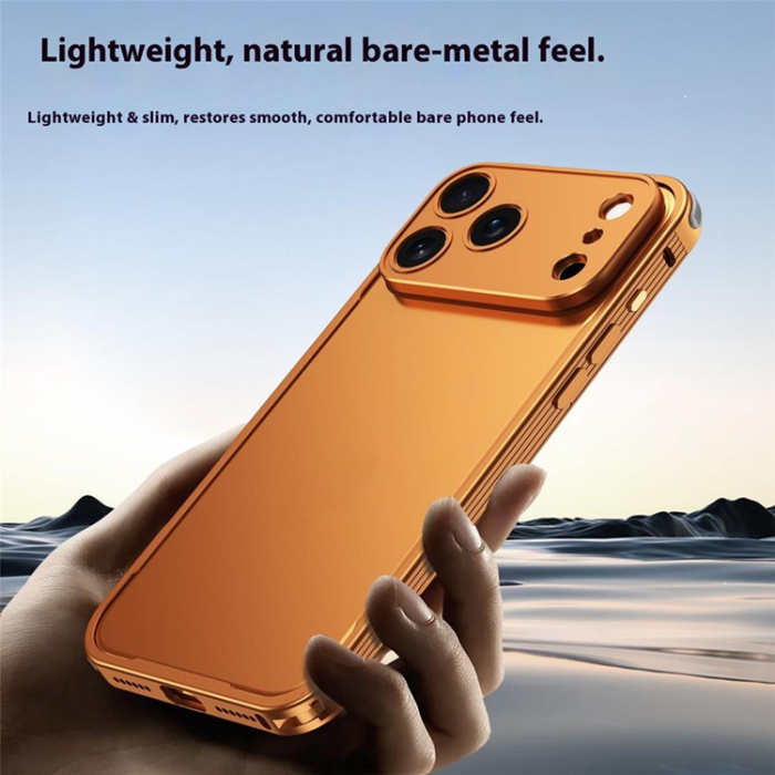 A-One Brand - iPhone 17 Pro Max Mobiskal Bumper Aluminium Alloy - Ökenguld