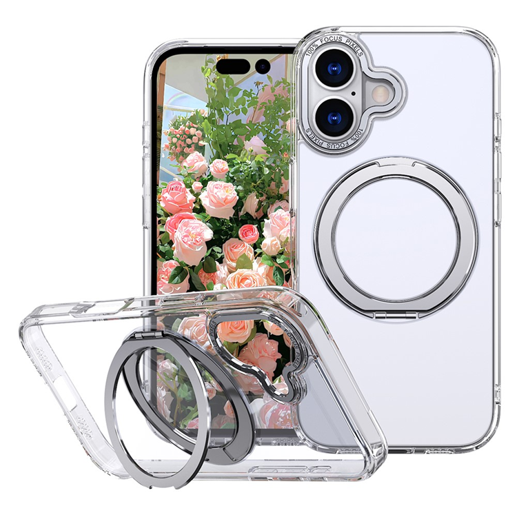 iPhone 17 Mobilskal Ring Kickstand TPU PC - Transparent | 2353 | AlltMobil