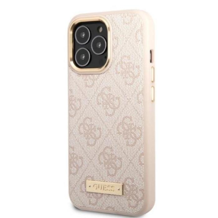 Guess - Guess iPhone 13 Pro/13 Mobilskal MagSafe Logo Plate - Rosa