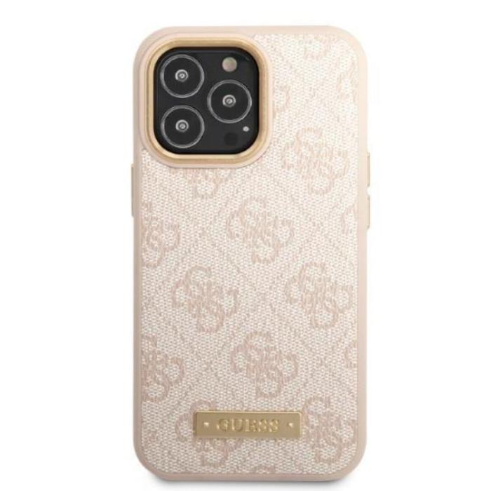 Guess - Guess iPhone 13 Pro/13 Mobilskal MagSafe Logo Plate - Rosa