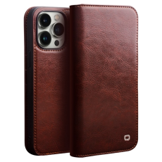 QIALINO - Qialino iPhone 14 Pro Plånboksfodral Äkta Läder Korthållare