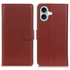 A-One Brand - iPhone 17 Plånboksfodral Litchi Texture - Brun