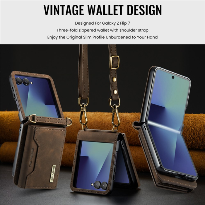 DG.MING - DG.MING Galaxy Z Flip 7 Mobilskal Detachable M2 - Kaffe