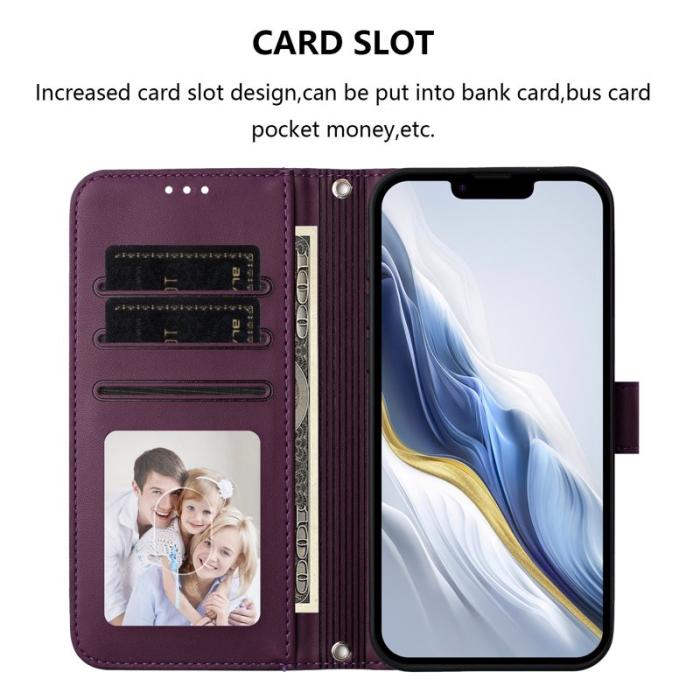 OEM - Samsung Galaxy S26 Ultra Plånboksfodral Äkta Läder Ställ - Lila