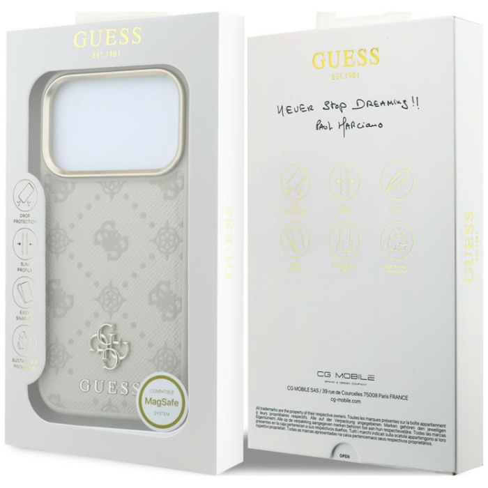 Guess - Guess Mobilskal För iPhone 18 Pro Max/17 Pro Max Magsafe Stripe Peony 4G Logo
