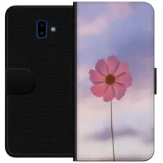 Gustaf - Pl&aring;nboksfodral till Samsung Galaxy J6+ med Rosa blomma