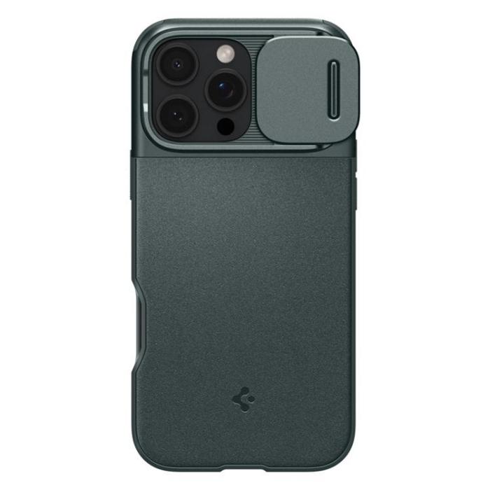 Spigen - Spigen iPhone 16 Pro Max Mobilskal MagSafe Optik Armor - Grön