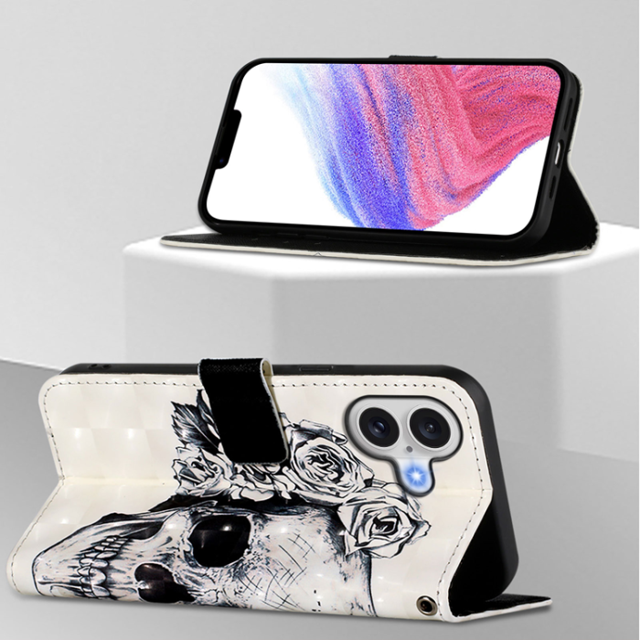 A-One Brand - iPhone 17 Plånboksfodral Printing Pattern Med Strap