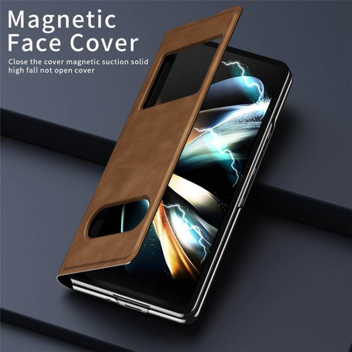 A-One Brand - Galaxy Z Fold 6 Mobilskal View Window - Brun