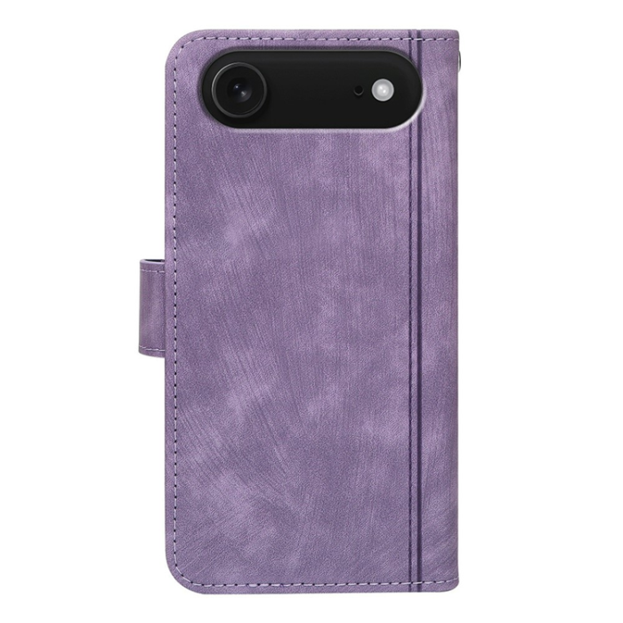 A-One Brand - iPhone 17 Air Plånboksfodral Line Pattern Läder - Lila