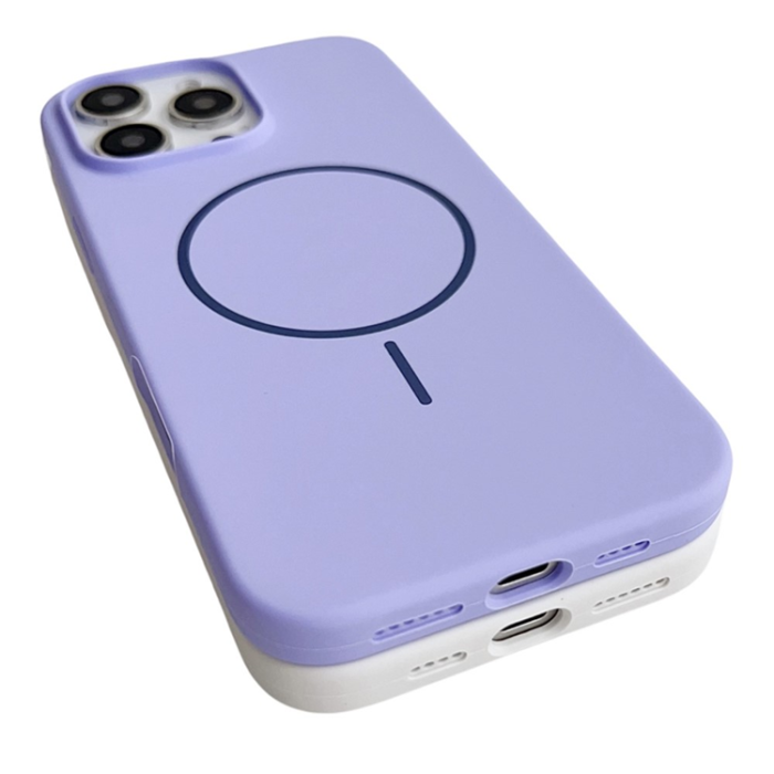 A-One Brand - iPhone 16 Pro Max Mobilskal MagSafe Silikon - Ljuslila