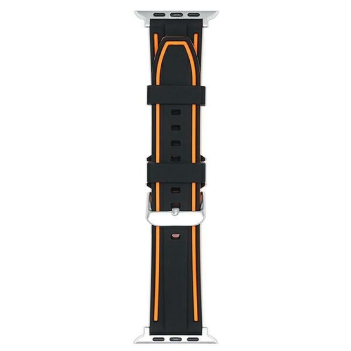Beline - Beline Apple Watch (42/44/45/49mm) Armband Solid Silikon - Orange/svart