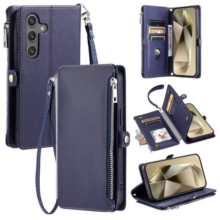 OEM - Samsung Galaxy S26 Plus Plånboksfodral TPU + Konstläder - Blå