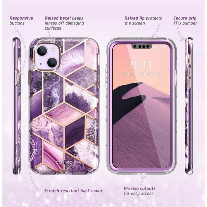 SupCase - SupCase iPhone 14 Plus Skal Cosmo - Marmor Lila