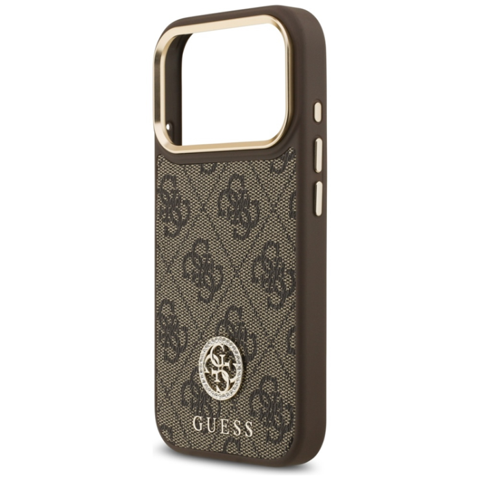 Guess - Guess iPhone 17 Pro Mobilskal Magsafe Strass Logo - Brun