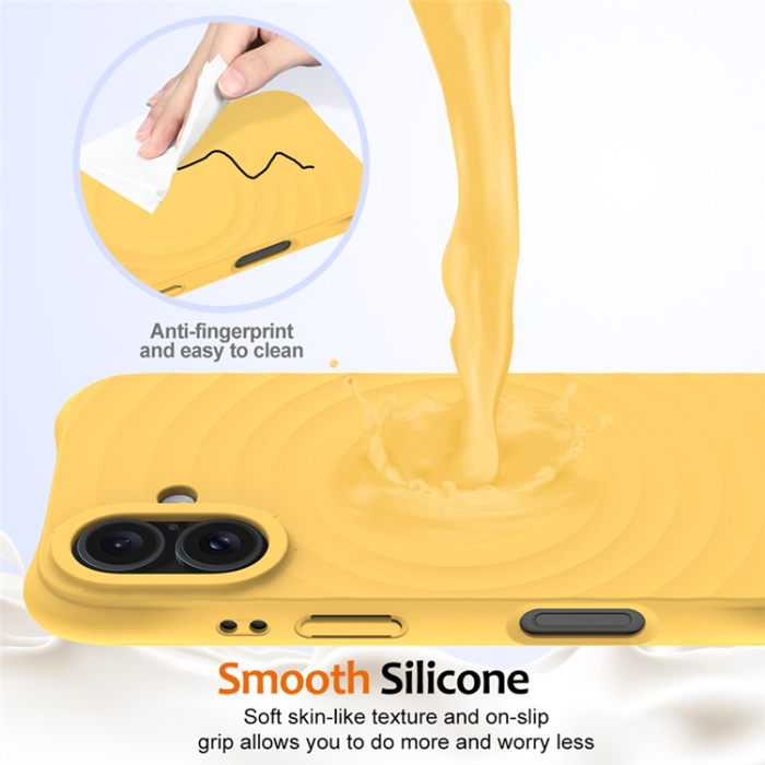 A-One Brand - iPhone 17 Mobilskal MagSafe Silikon Ripple Liquid - Gul