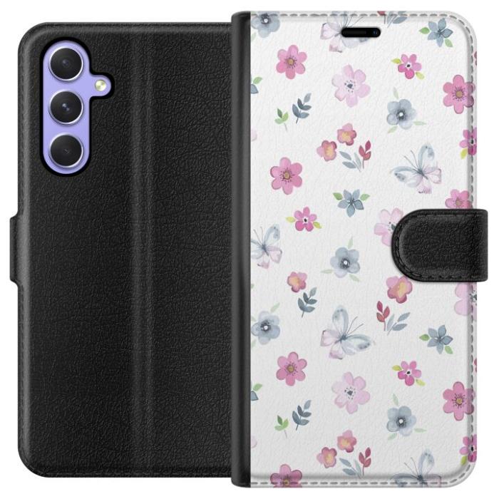 iSecrets - Plånboksfodral till Samsung Galaxy A54 med Blommor och fjärillar